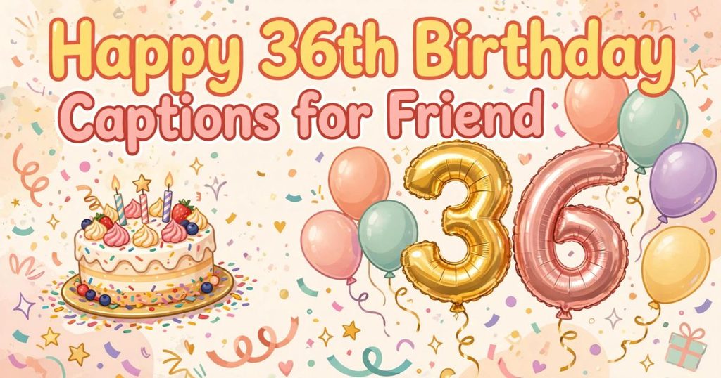Happy 36th Birthday Captions for Friend