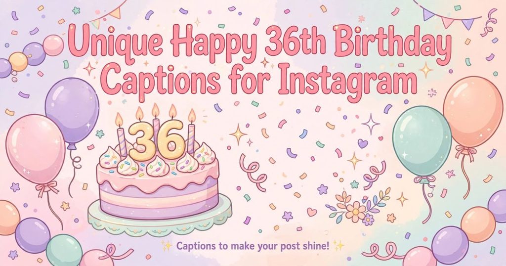 Unique Happy 36th Birthday Captions for Instagram