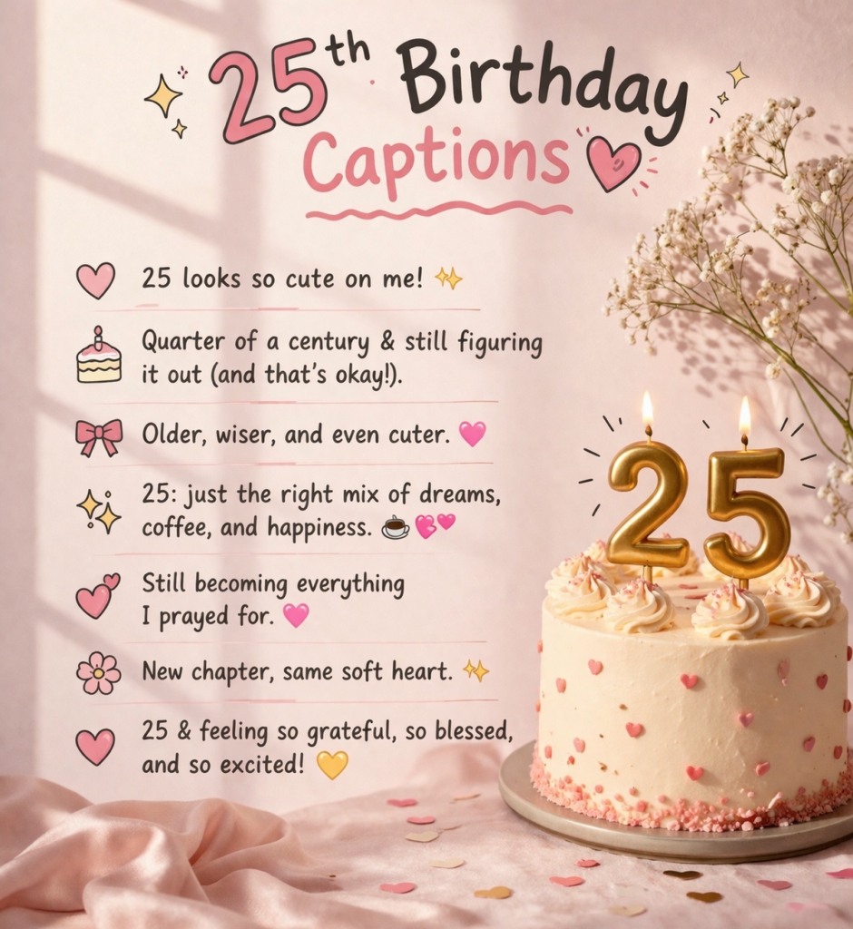 Cute 25th Birthday Captions