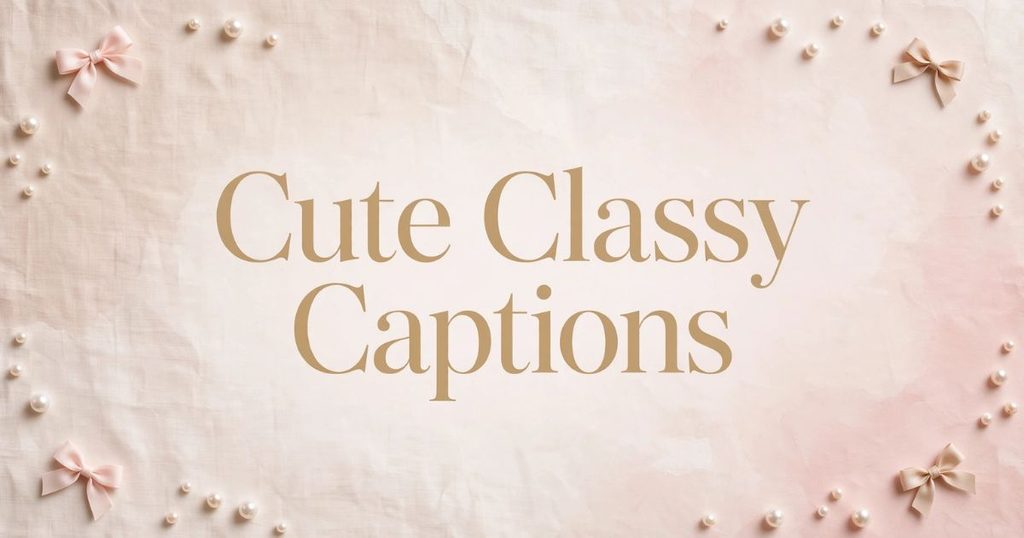 Cute Classy Captions for Instagram