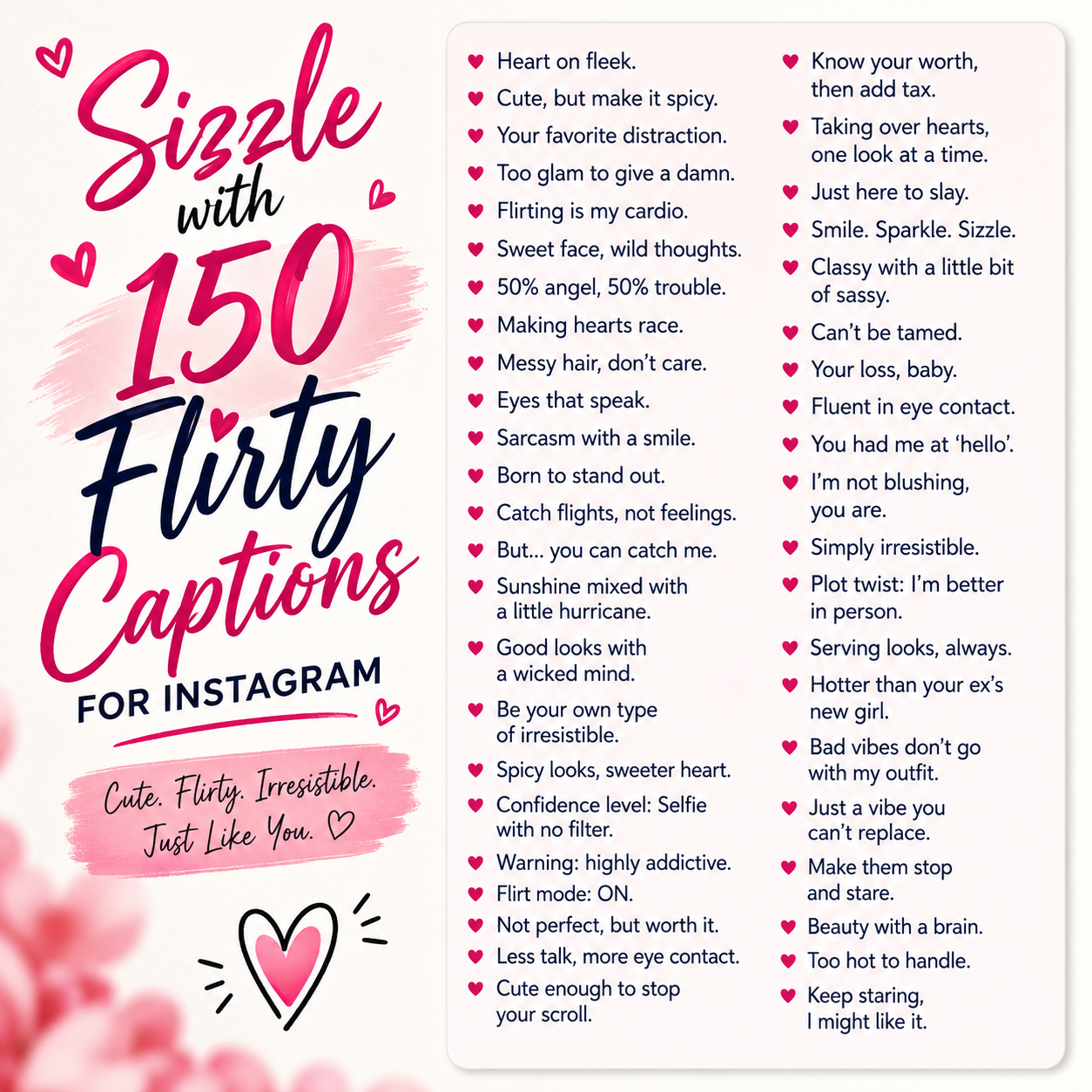 Sizzle with 150 flirty captions